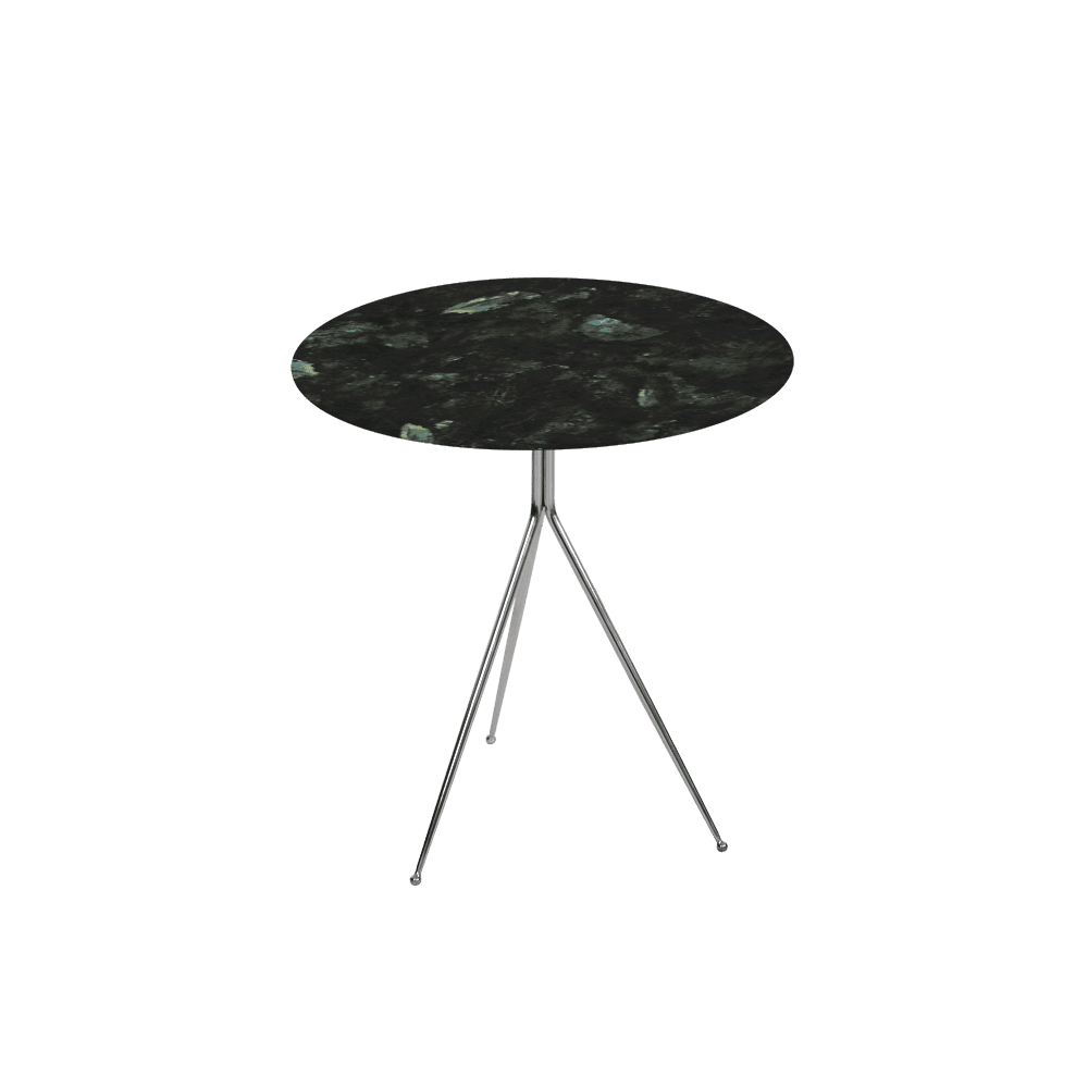 SILVIA Side Table - Mix & Match Marble Top with Silver Coloured Stainless Steel Base(500mm)