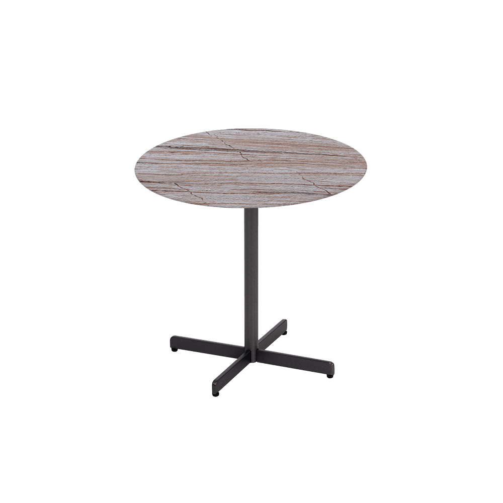 BAILEY Side Table - Mix & Match Marble Top with Black Coloured Steel Base(500mm)