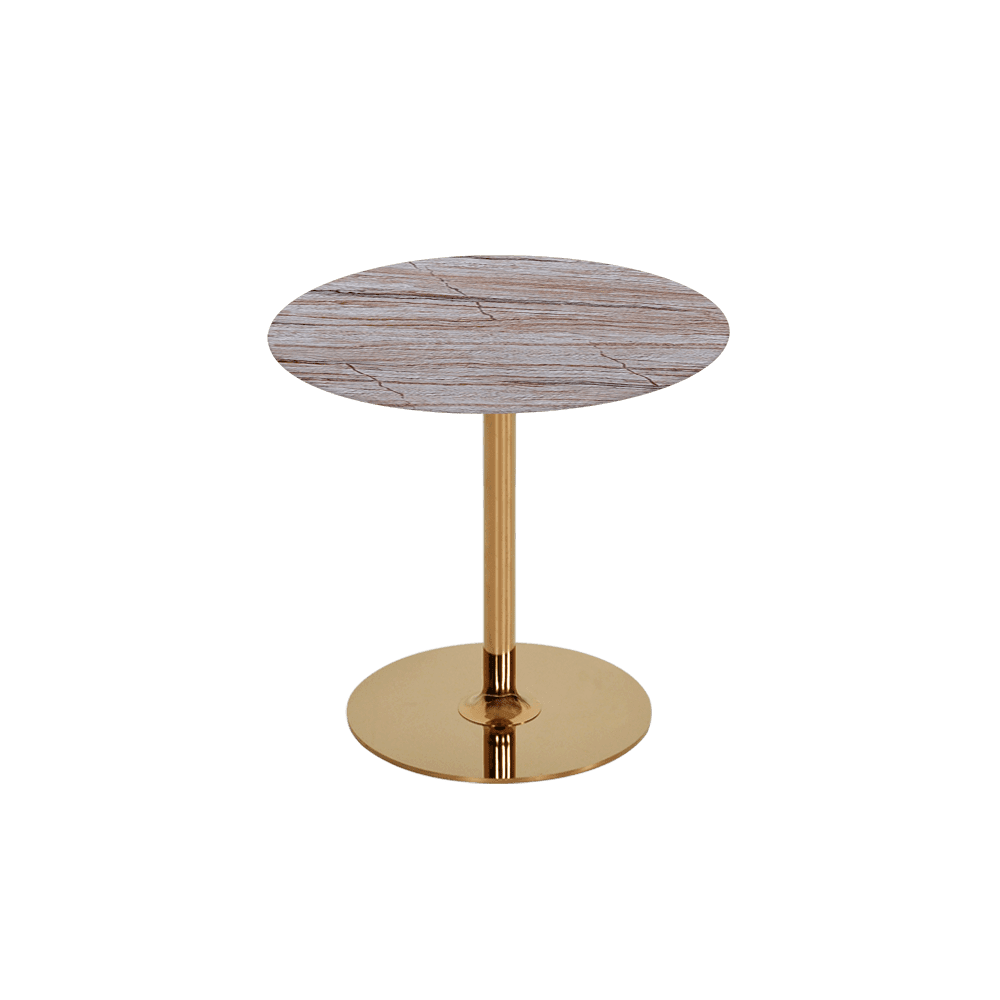 BELLA – Mix & Match Marble Side Table with Gold Coloured Stainless Steel Base (500mm)