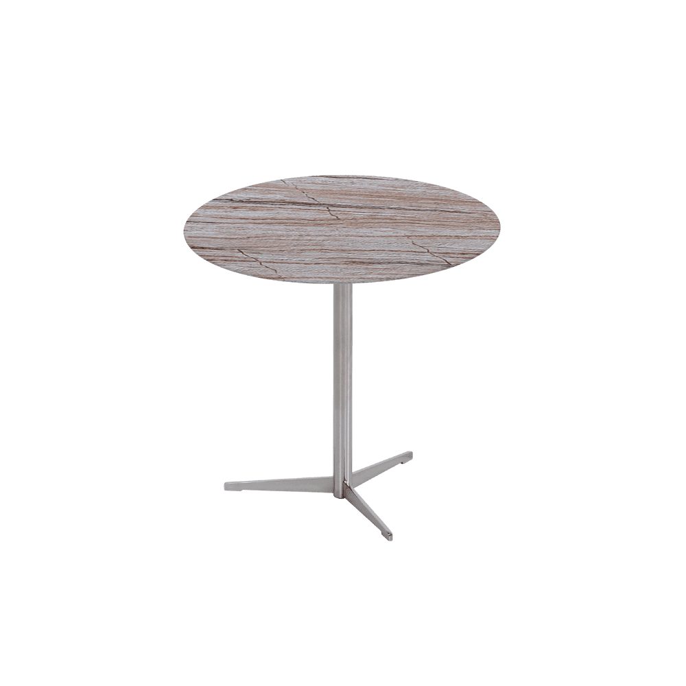 SILVIA Side Table - Mix & Match Marble Top with Silver Coloured Stainless Steel Base(500mm)