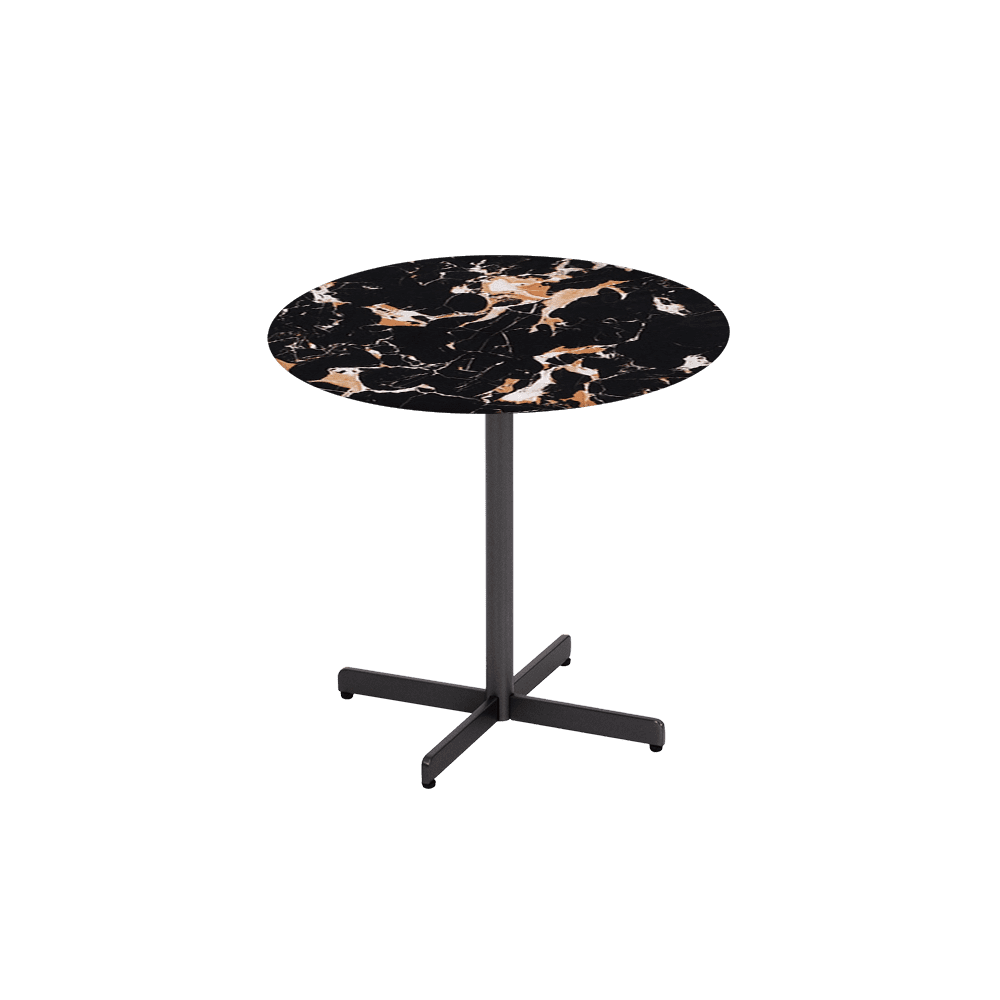 BAILEY Side Table - Mix & Match Marble Top with Black Coloured Steel Base(500mm)