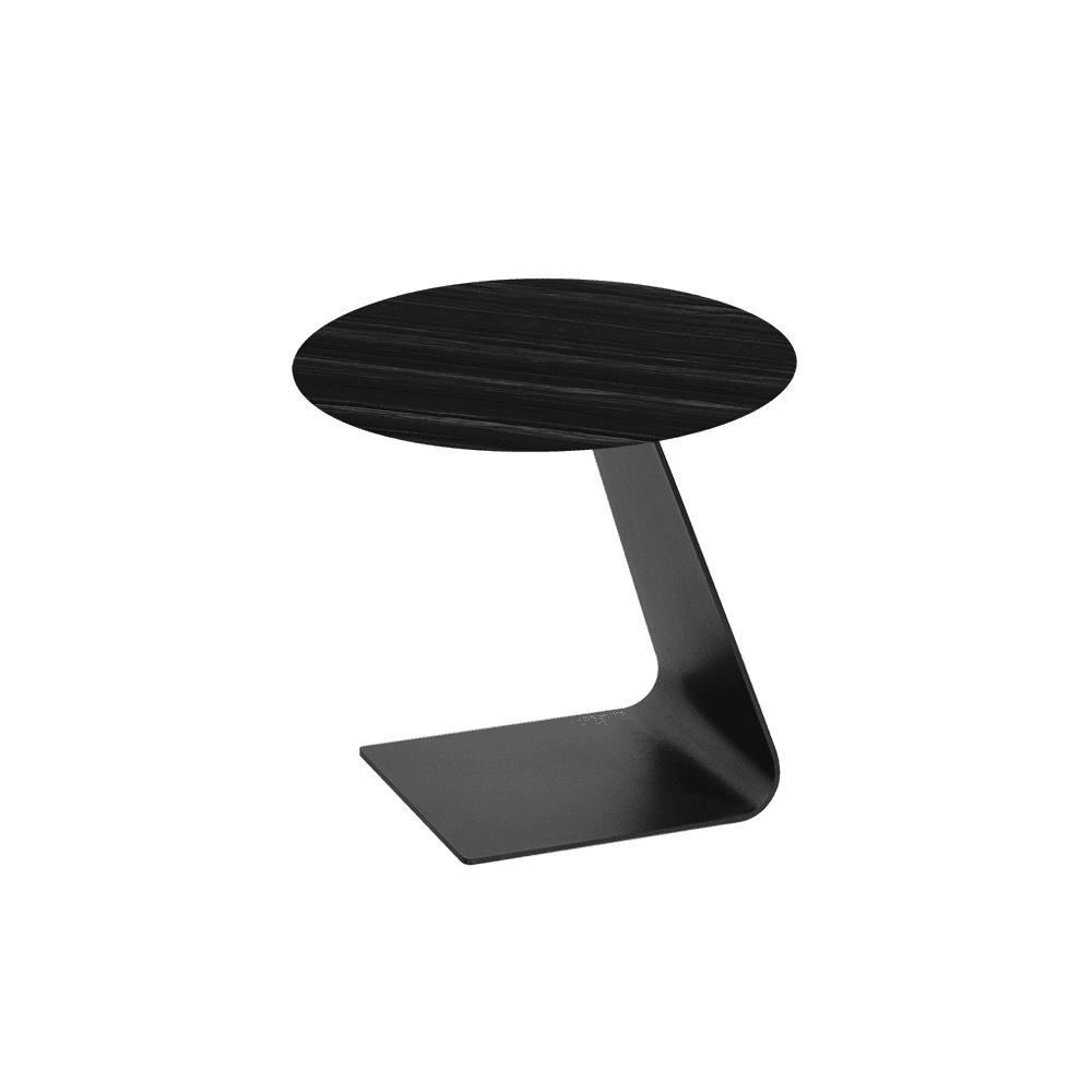 BAILEY Side Table - Mix & Match Marble Top with Black Coloured Steel Base(500mm)