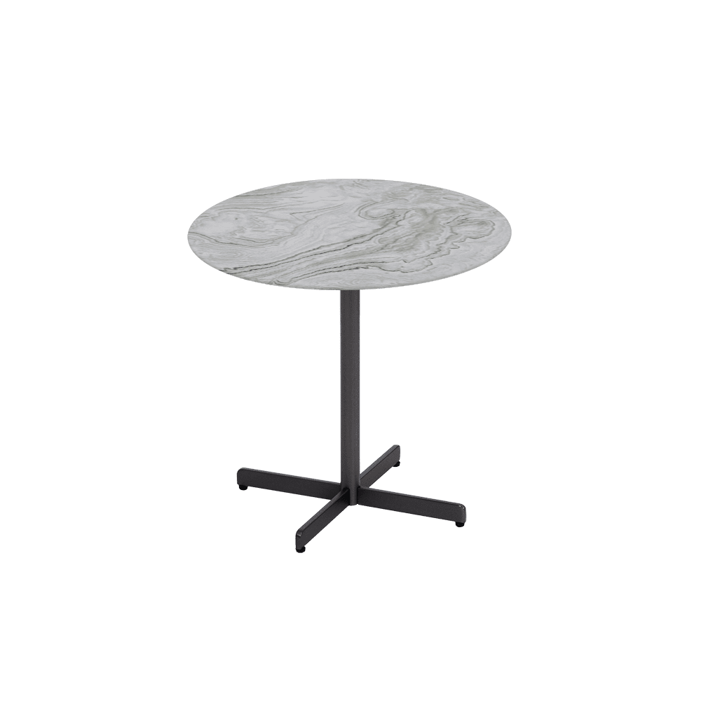 BAILEY Side Table - Mix & Match Marble Top with Black Coloured Steel Base(500mm)