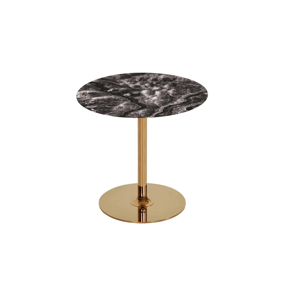 BELLA – Mix & Match Marble Side Table with Gold Coloured Stainless Steel Base (500mm)