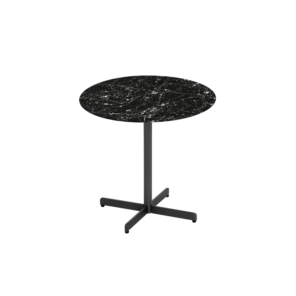 BAILEY Side Table - Mix & Match Marble Top with Black Coloured Steel Base(500mm)