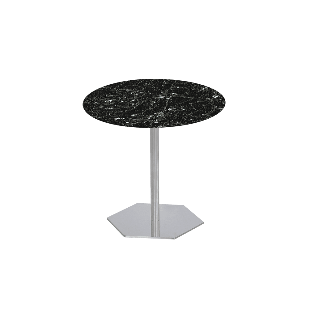 SILVIA Side Table - Mix & Match Marble Top with Silver Coloured Stainless Steel Base(500mm)