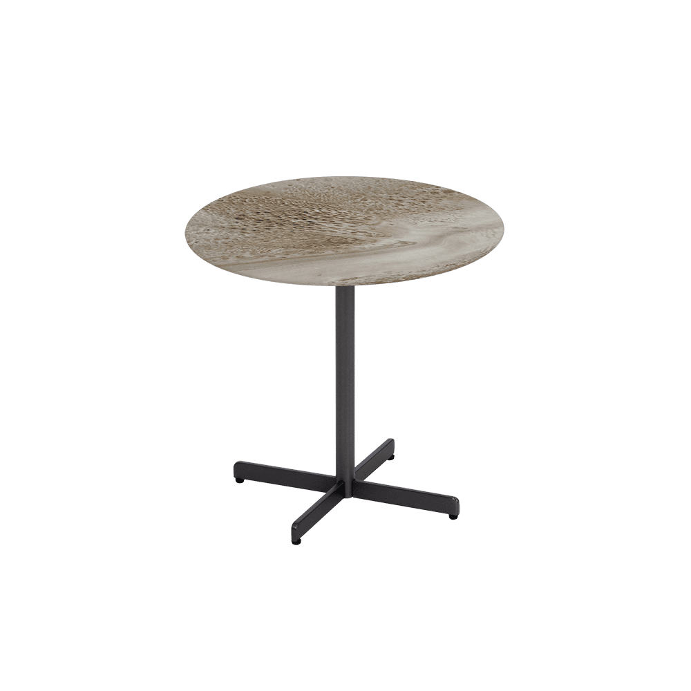 BAILEY Side Table - Mix & Match Marble Top with Black Coloured Steel Base(500mm)