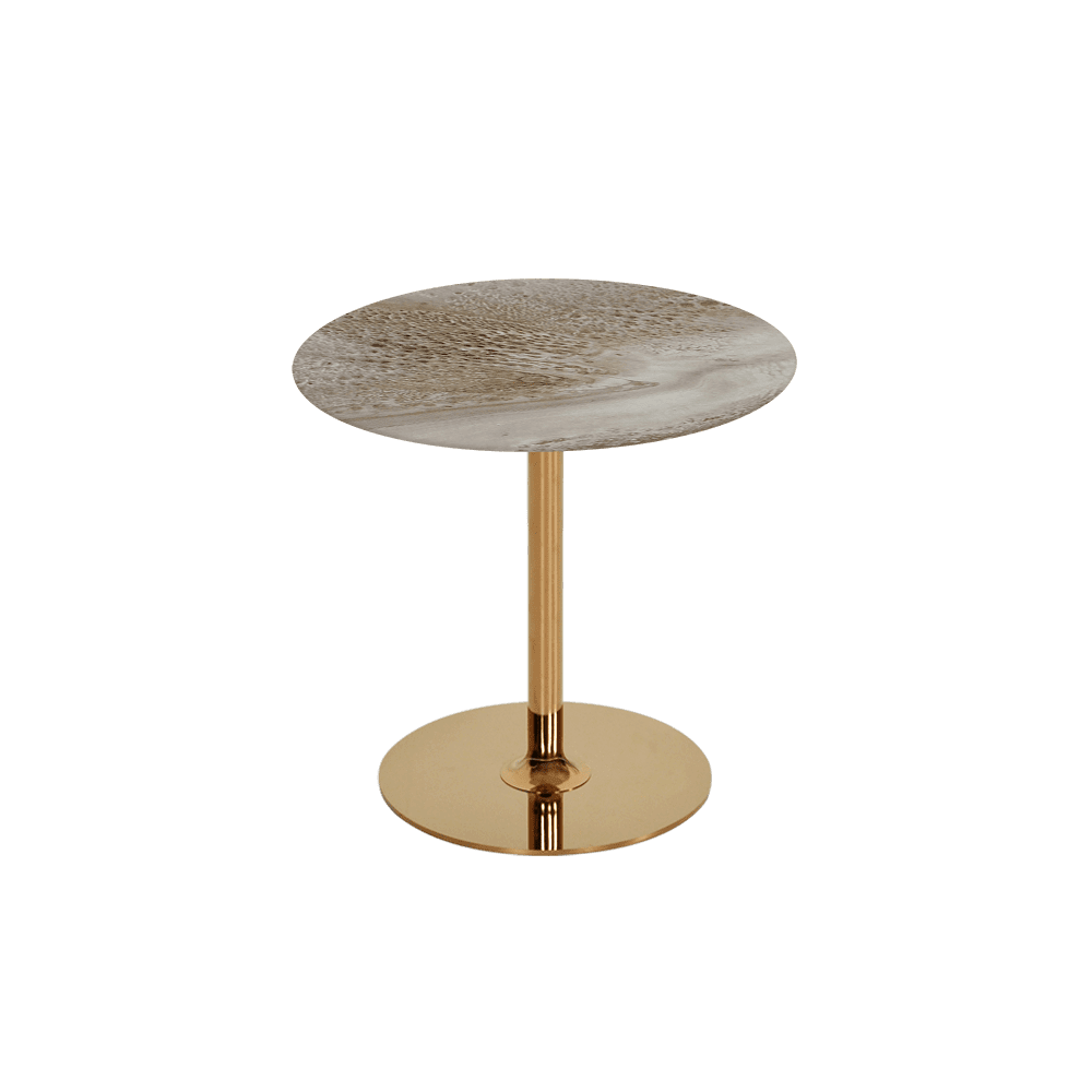 BELLA – Mix & Match Marble Side Table with Gold Coloured Stainless Steel Base (500mm)