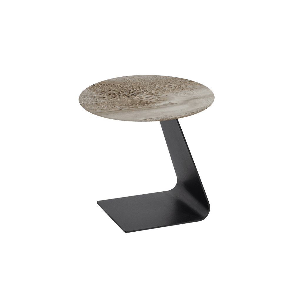 BAILEY Side Table - Mix & Match Marble Top with Black Coloured Steel Base(500mm)