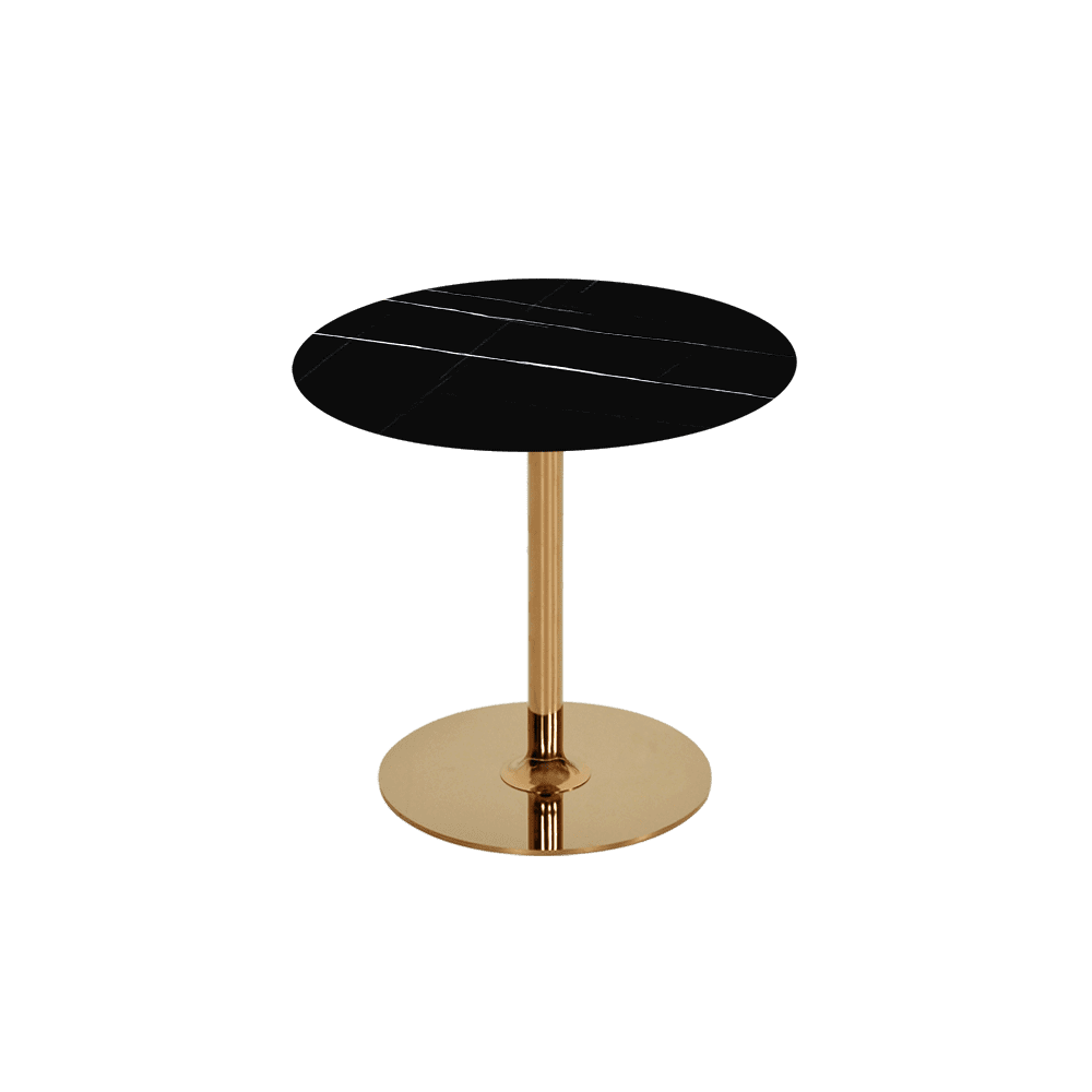 BELLA – Mix & Match Marble Side Table with Gold Coloured Stainless Steel Base (500mm)