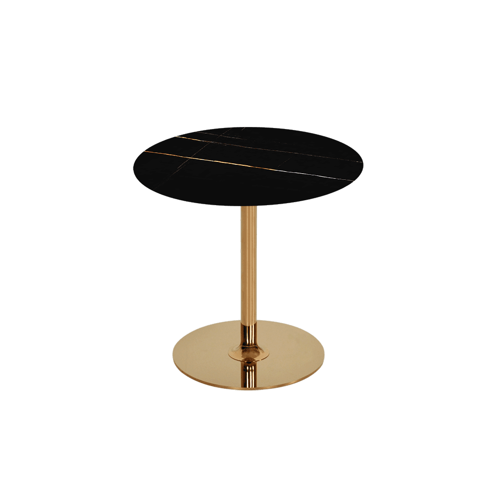 BELLA – Mix & Match Marble Side Table with Gold Coloured Stainless Steel Base (500mm)