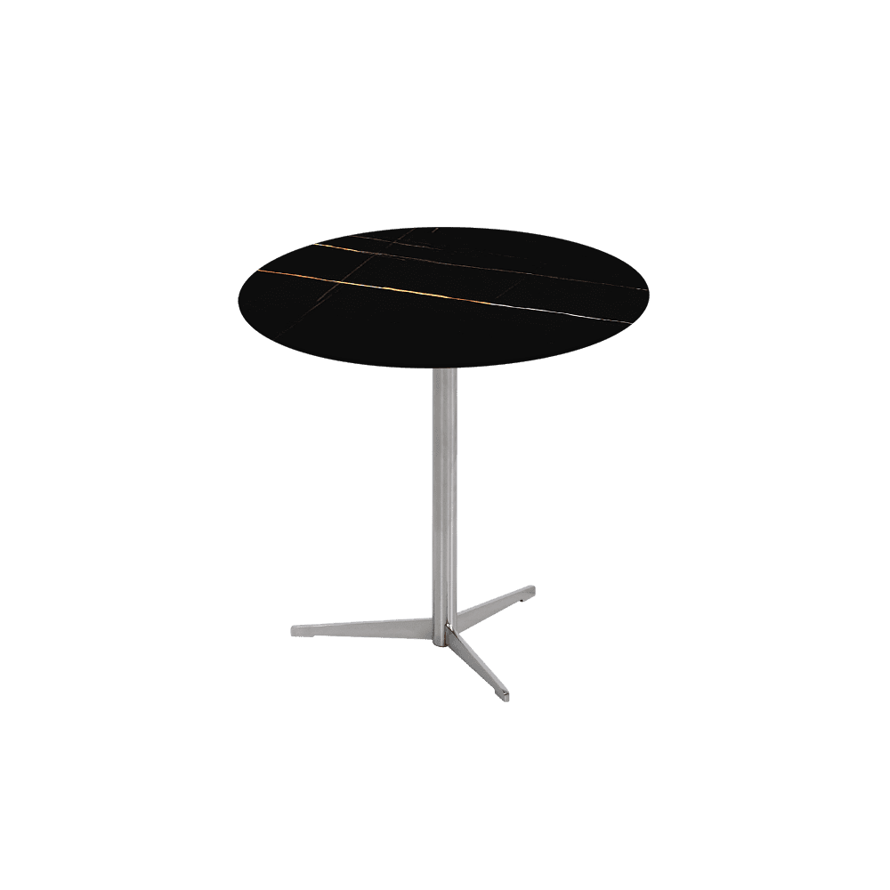 SILVIA Side Table - Mix & Match Marble Top with Silver Coloured Stainless Steel Base(500mm)