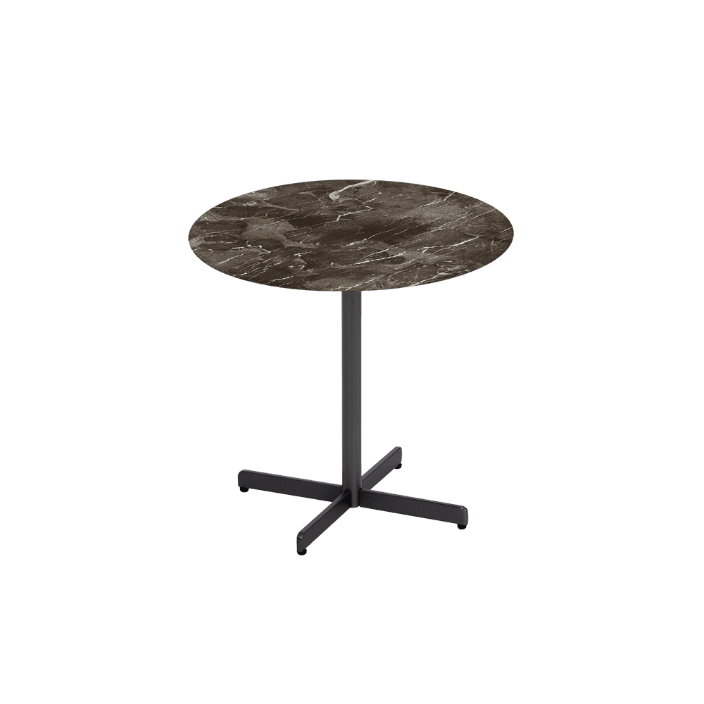 BAILEY Side Table - Mix & Match Marble Top with Black Coloured Steel Base(500mm)