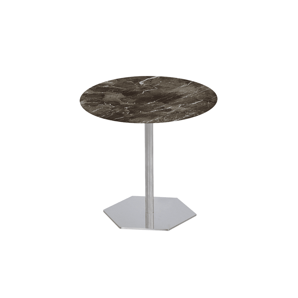 SILVIA Side Table - Mix & Match Marble Top with Silver Coloured Stainless Steel Base(500mm)