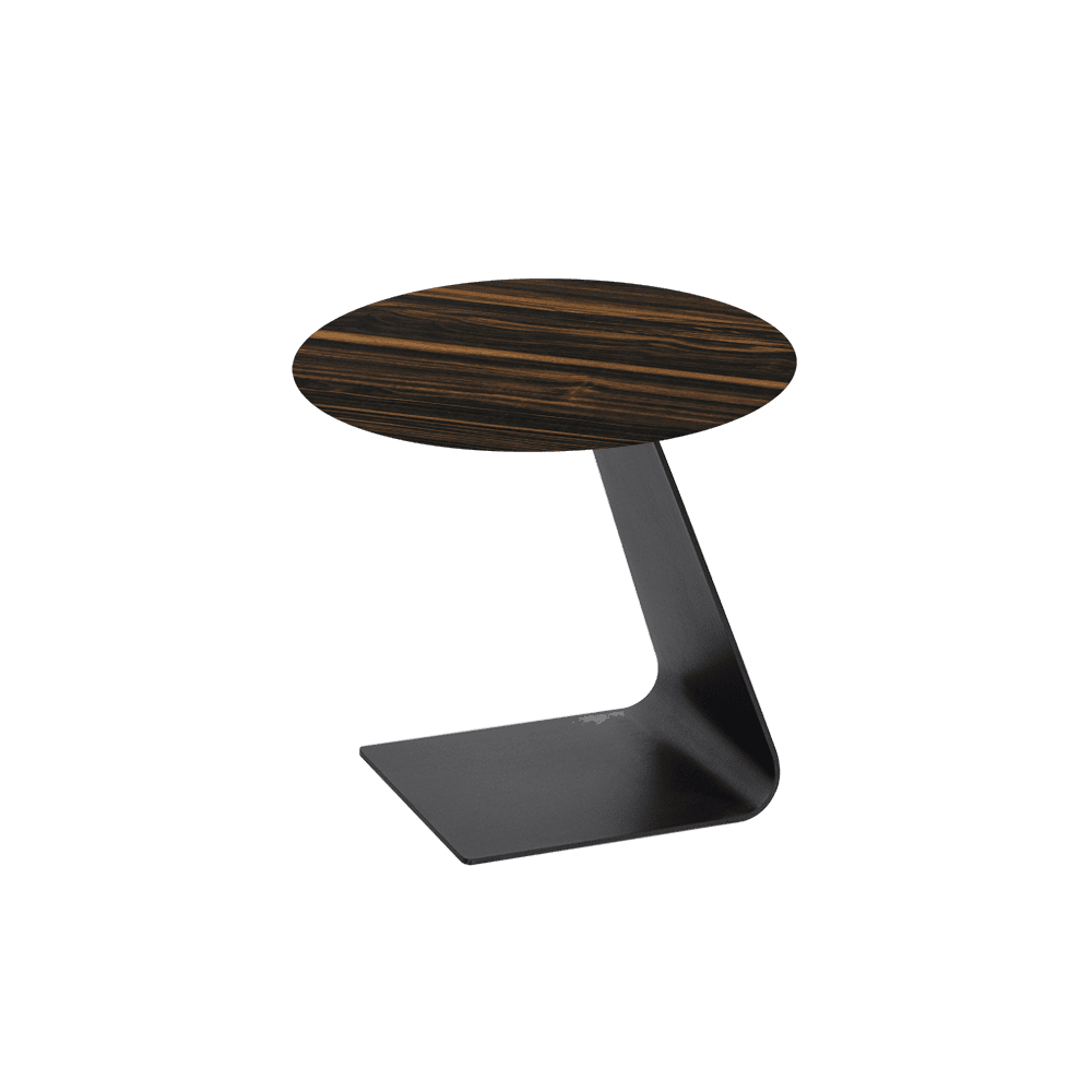 SELENA Side Table - Mix & Match Marble Top with Black Coloured Steel Base(500mm)