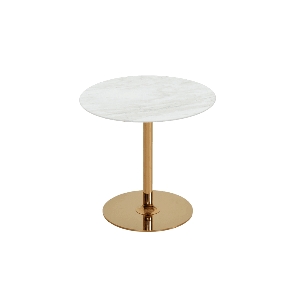 BELLA – Mix & Match Marble Side Table with Gold Coloured Stainless Steel Base (500mm)