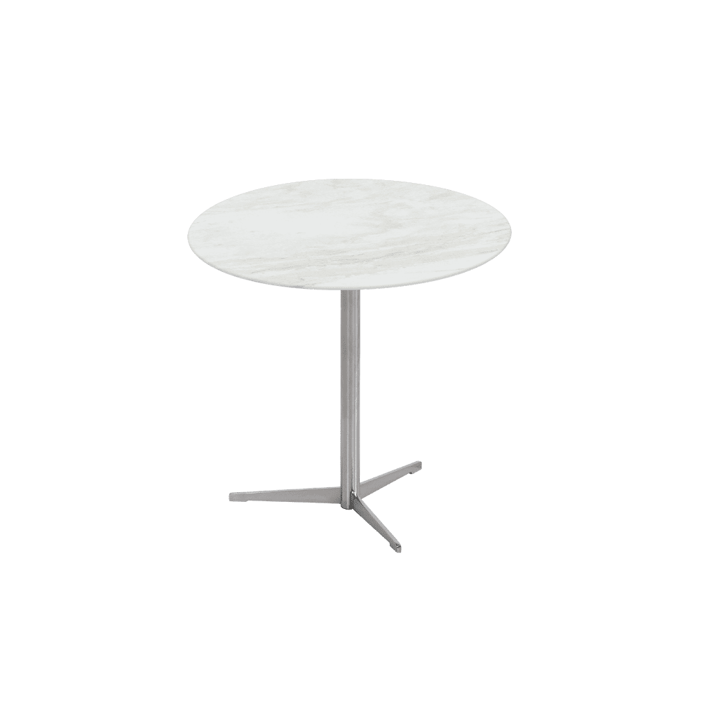 SILVIA Side Table - Mix & Match Marble Top with Silver Coloured Stainless Steel Base(500mm)