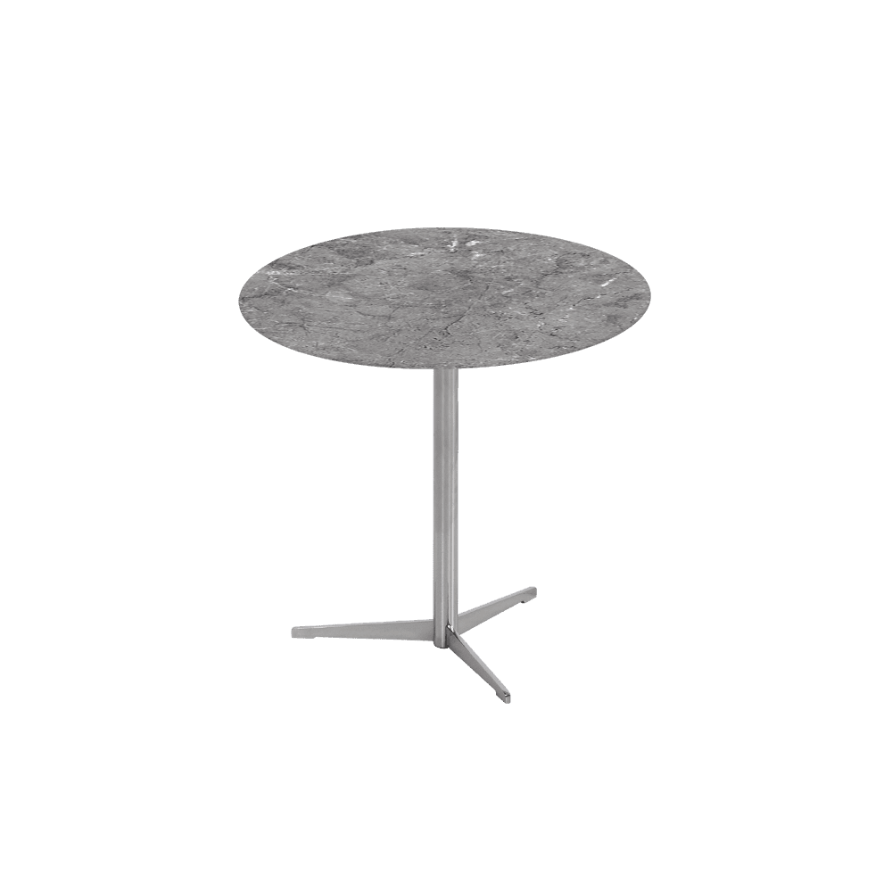 SILVIA Side Table - Mix & Match Marble Top with Silver Coloured Stainless Steel Base(500mm)