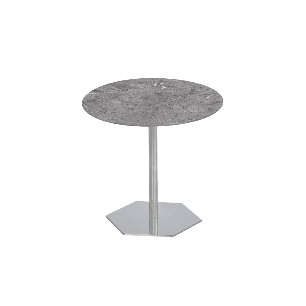 SILVIA Side Table - Mix & Match Marble Top with Silver Coloured Stainless Steel Base(500mm)