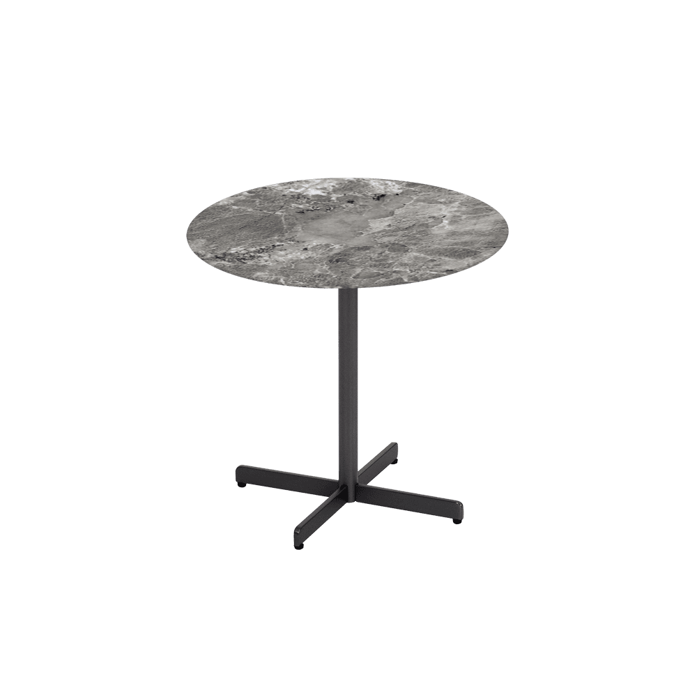BAILEY Side Table - Mix & Match Marble Top with Black Coloured Steel Base(500mm)