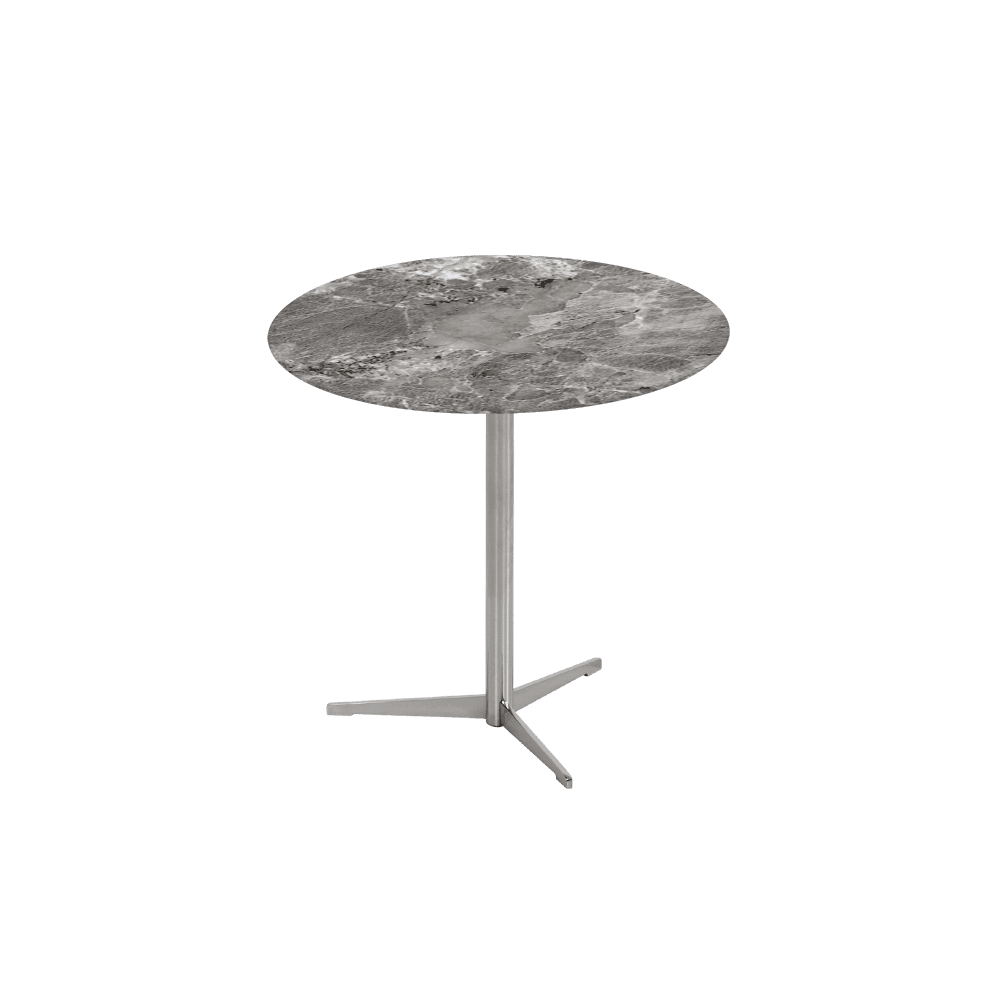 SILVIA Side Table - Mix & Match Marble Top with Silver Coloured Stainless Steel Base(500mm)