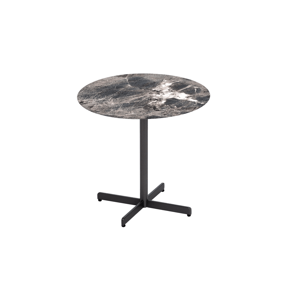 BAILEY Side Table - Mix & Match Marble Top with Black Coloured Steel Base(500mm)