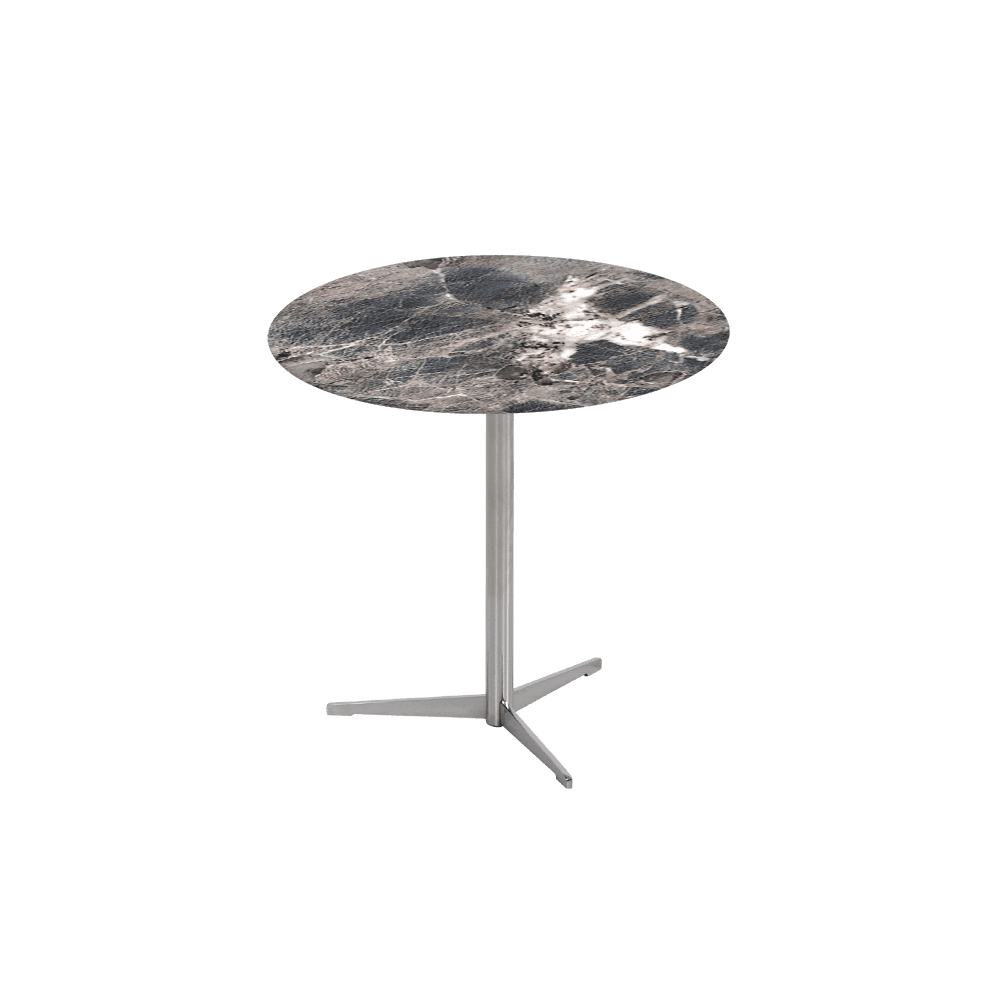 SILVIA Side Table - Mix & Match Marble Top with Silver Coloured Stainless Steel Base(500mm)