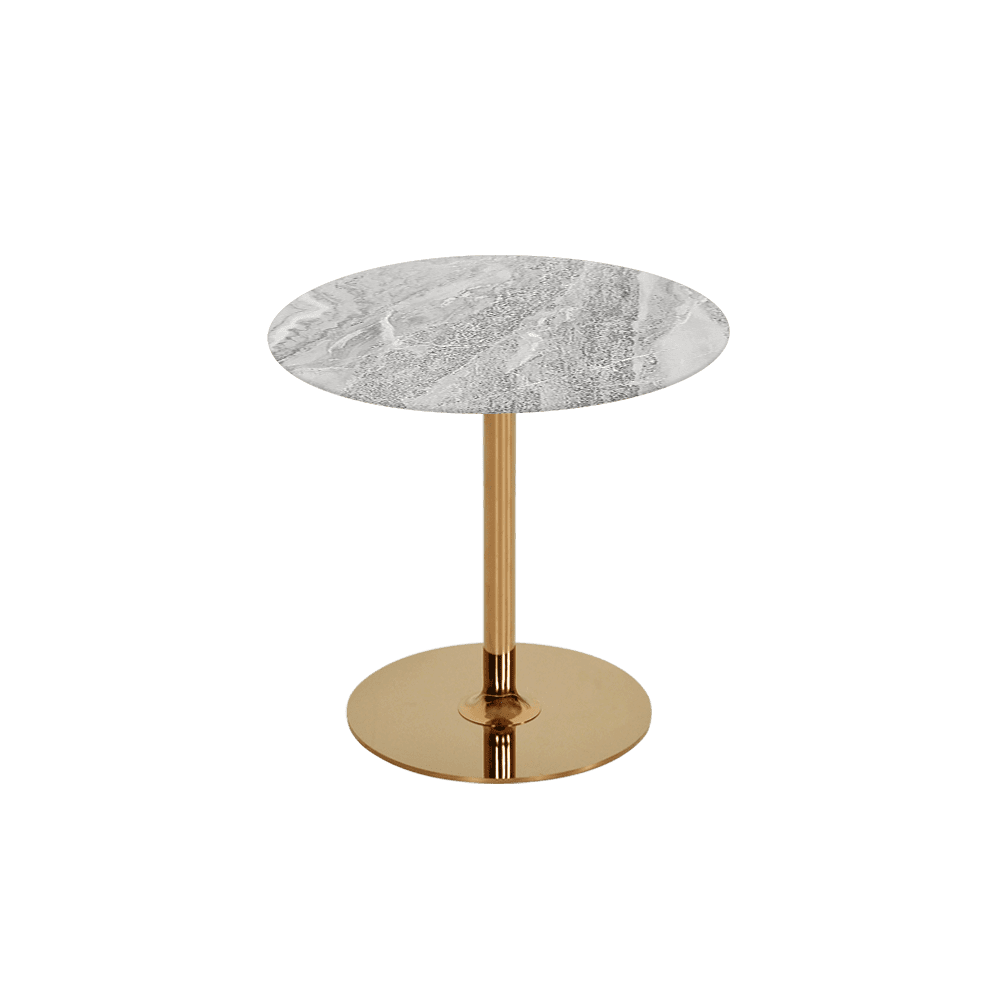 BELLA – Mix & Match Marble Side Table with Gold Coloured Stainless Steel Base (500mm)