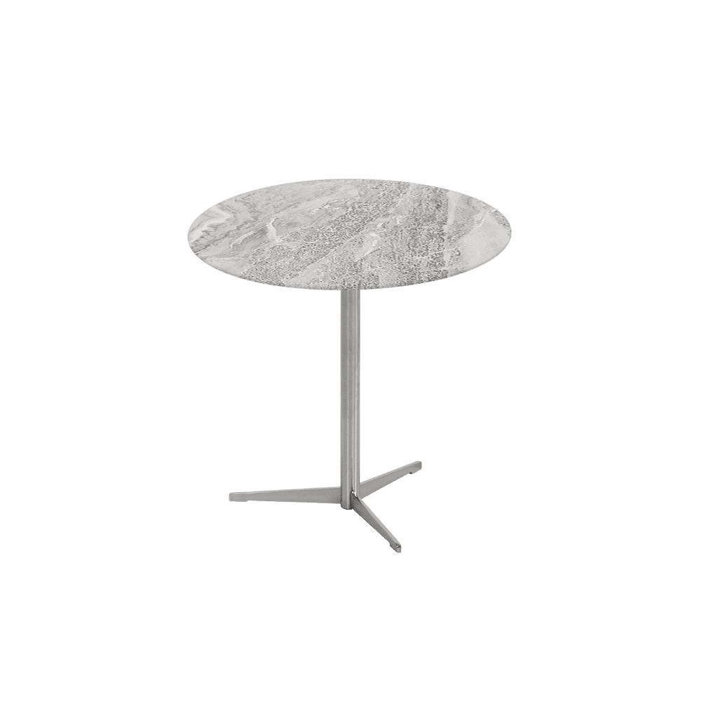 SILVIA Side Table - Mix & Match Marble Top with Silver Coloured Stainless Steel Base(500mm)