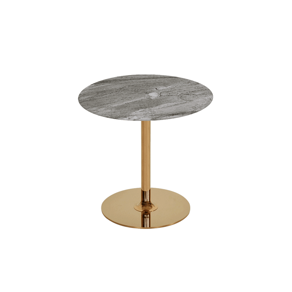 BELLA – Mix & Match Marble Side Table with Gold Coloured Stainless Steel Base (500mm)