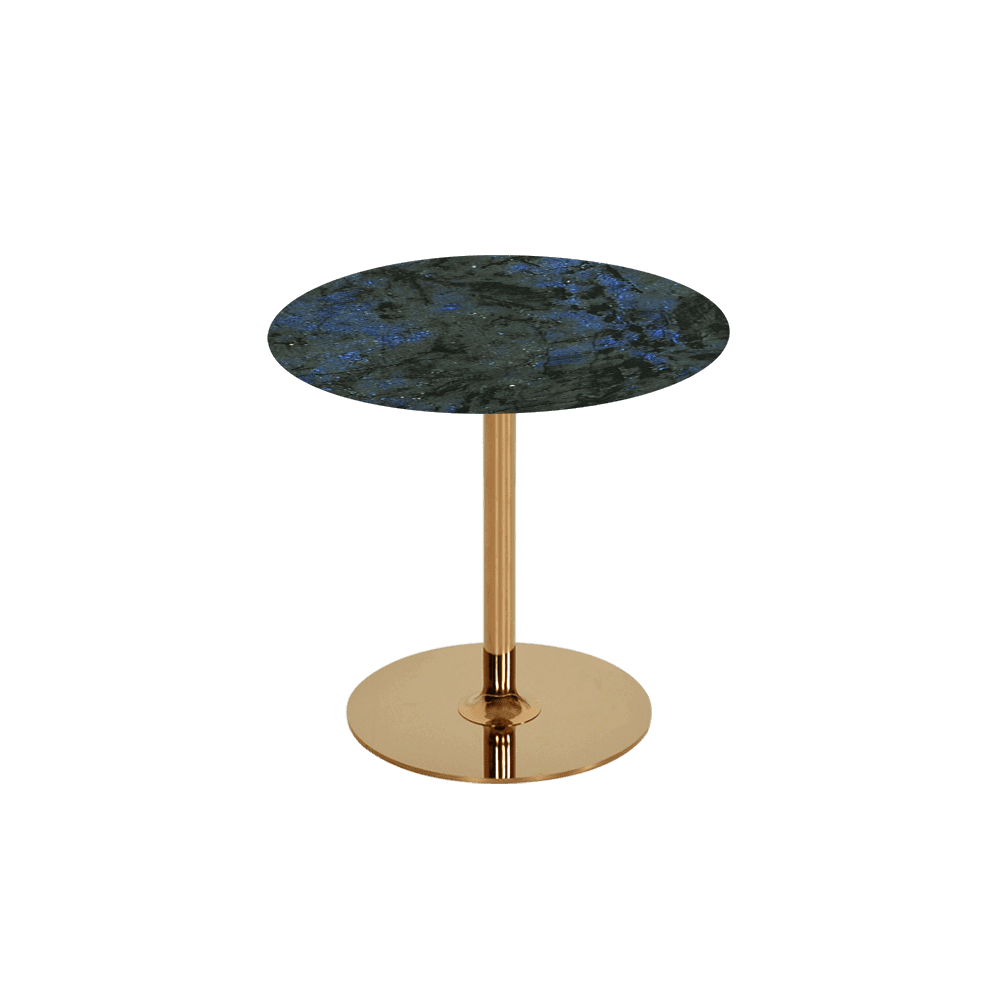 BELLA – Mix & Match Marble Side Table with Gold Coloured Stainless Steel Base (500mm)