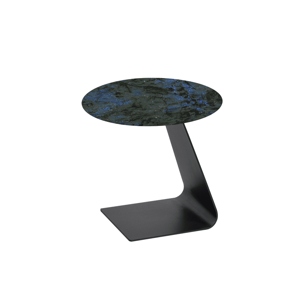 BAILEY Side Table - Mix & Match Marble Top with Black Coloured Steel Base(500mm)
