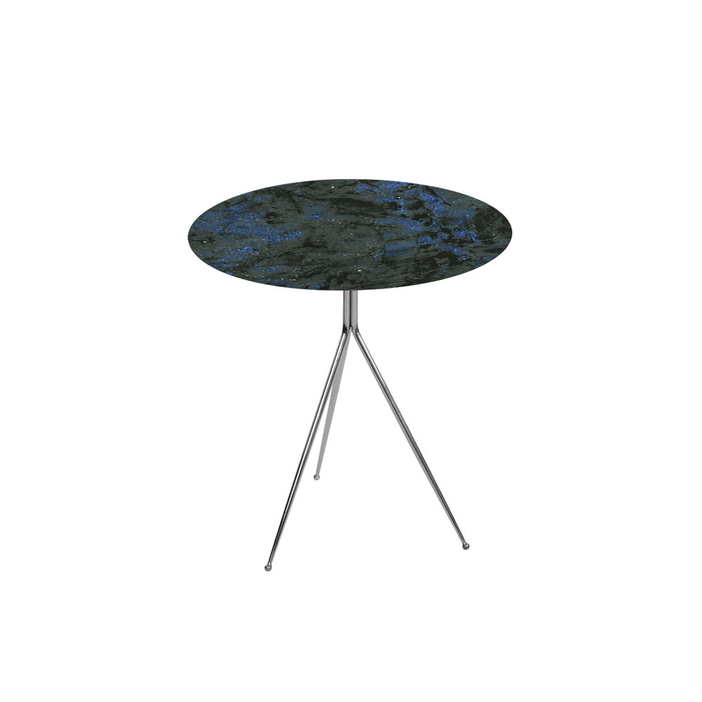 SILVIA Side Table - Mix & Match Marble Top with Silver Coloured Stainless Steel Base(500mm)