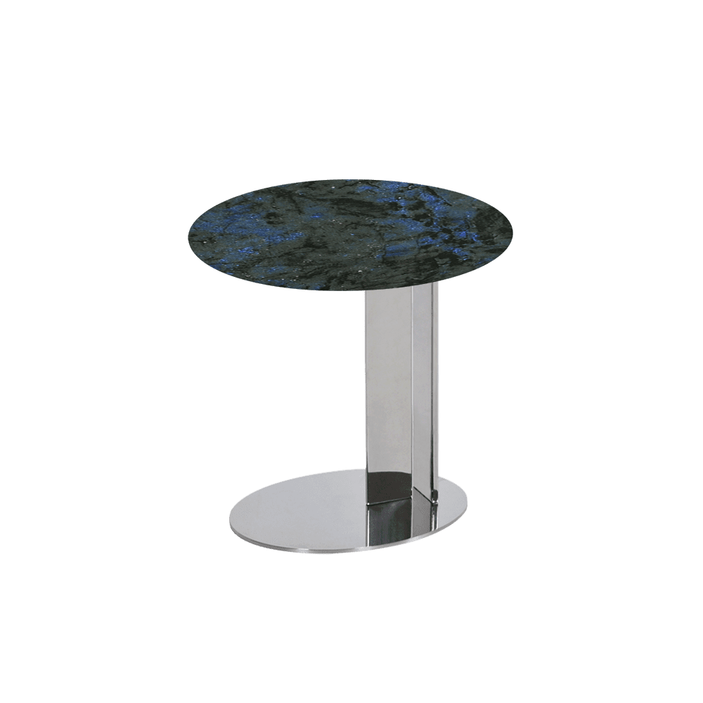 SILVIA Side Table - Mix & Match Marble Top with Silver Coloured Stainless Steel Base(500mm)