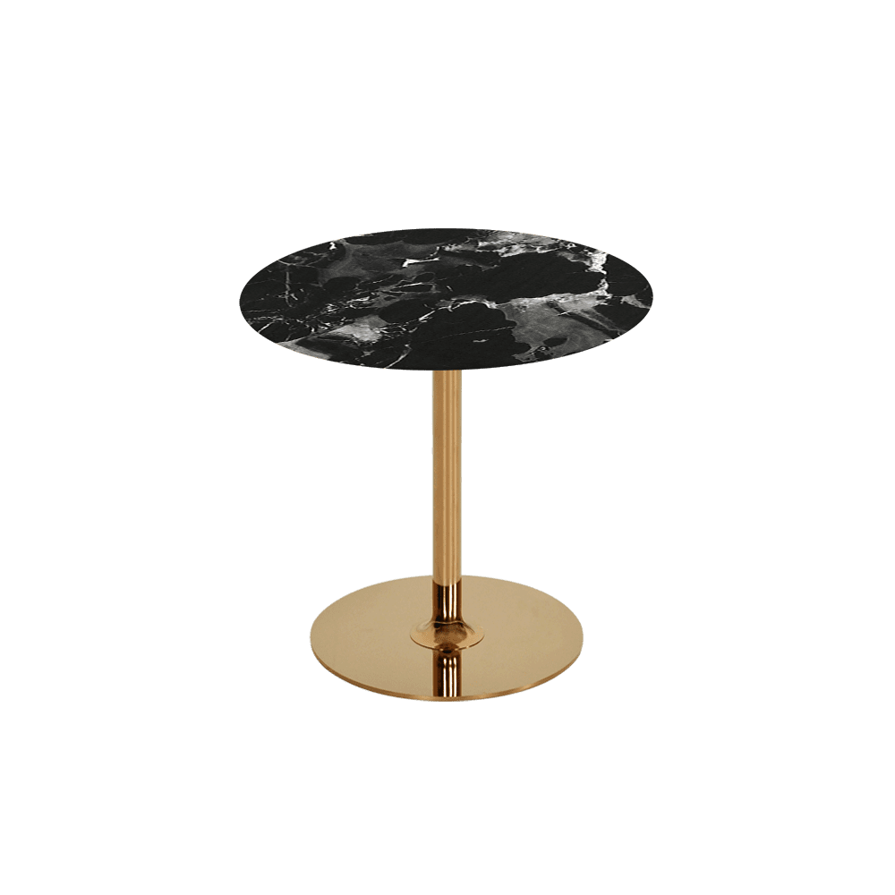 BELLA – Mix & Match Marble Side Table with Gold Coloured Stainless Steel Base (500mm)