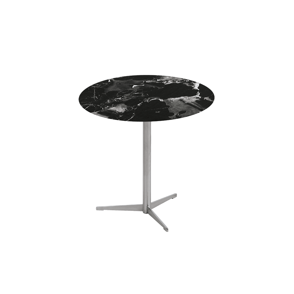 SILVIA Side Table - Mix & Match Marble Top with Silver Coloured Stainless Steel Base(500mm)