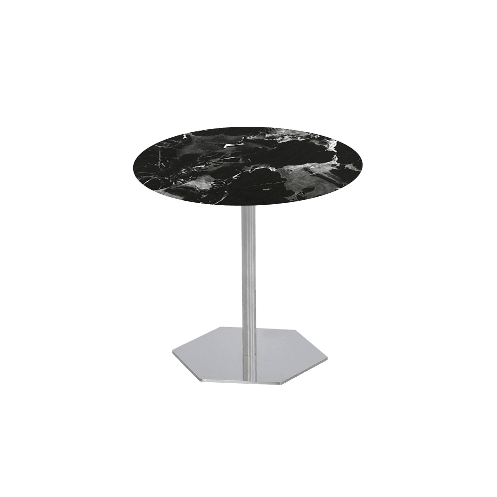 SILVIA Side Table - Mix & Match Marble Top with Silver Coloured Stainless Steel Base(500mm)