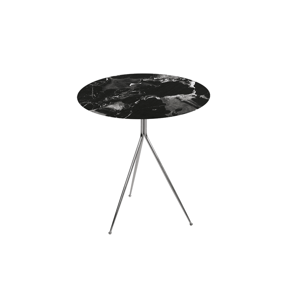 SILVIA Side Table - Mix & Match Marble Top with Silver Coloured Stainless Steel Base(500mm)