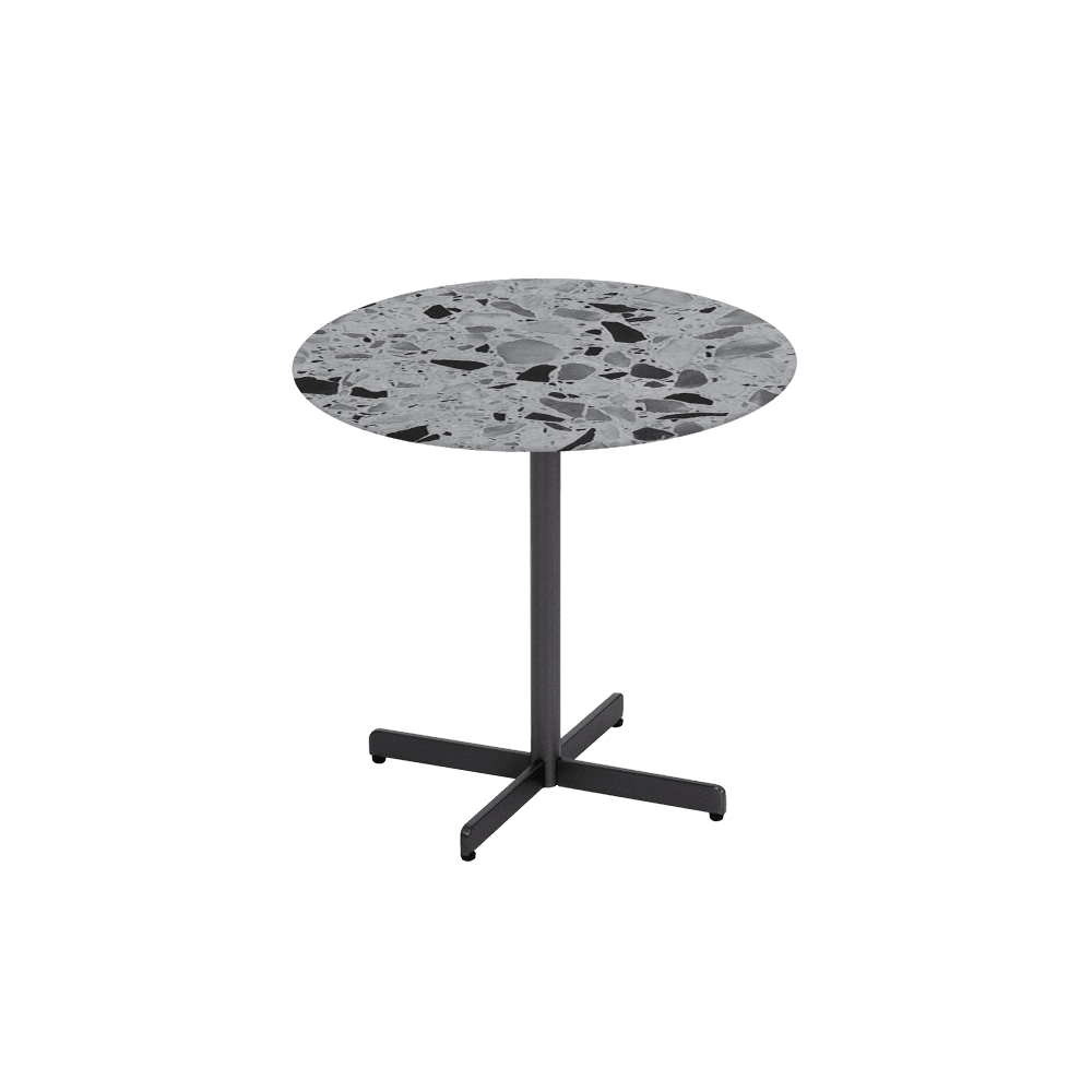 BAILEY Side Table - Mix & Match Marble Top with Black Coloured Steel Base(500mm)
