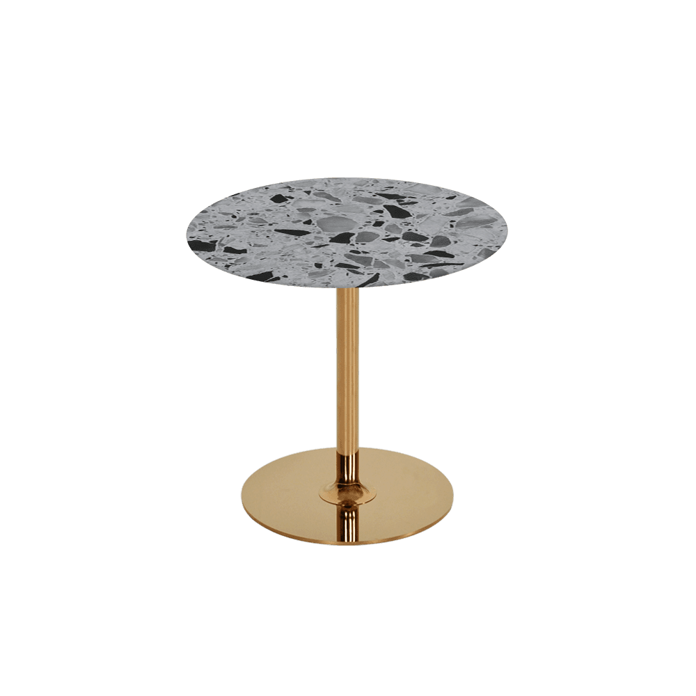 BELLA – Mix & Match Marble Side Table with Gold Coloured Stainless Steel Base (500mm)