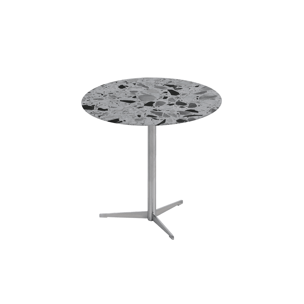 SILVIA Side Table - Mix & Match Marble Top with Silver Coloured Stainless Steel Base(500mm)