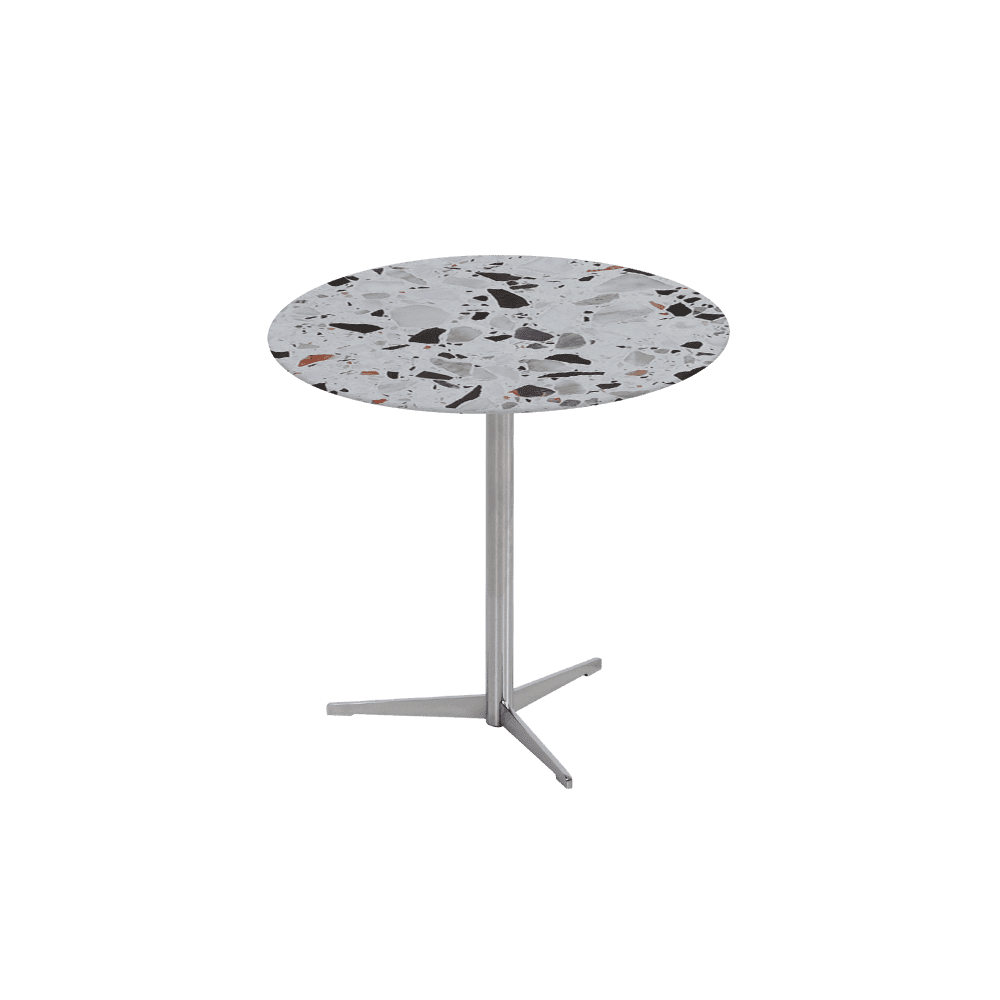 SILVIA Side Table - Mix & Match Marble Top with Silver Coloured Stainless Steel Base(500mm)