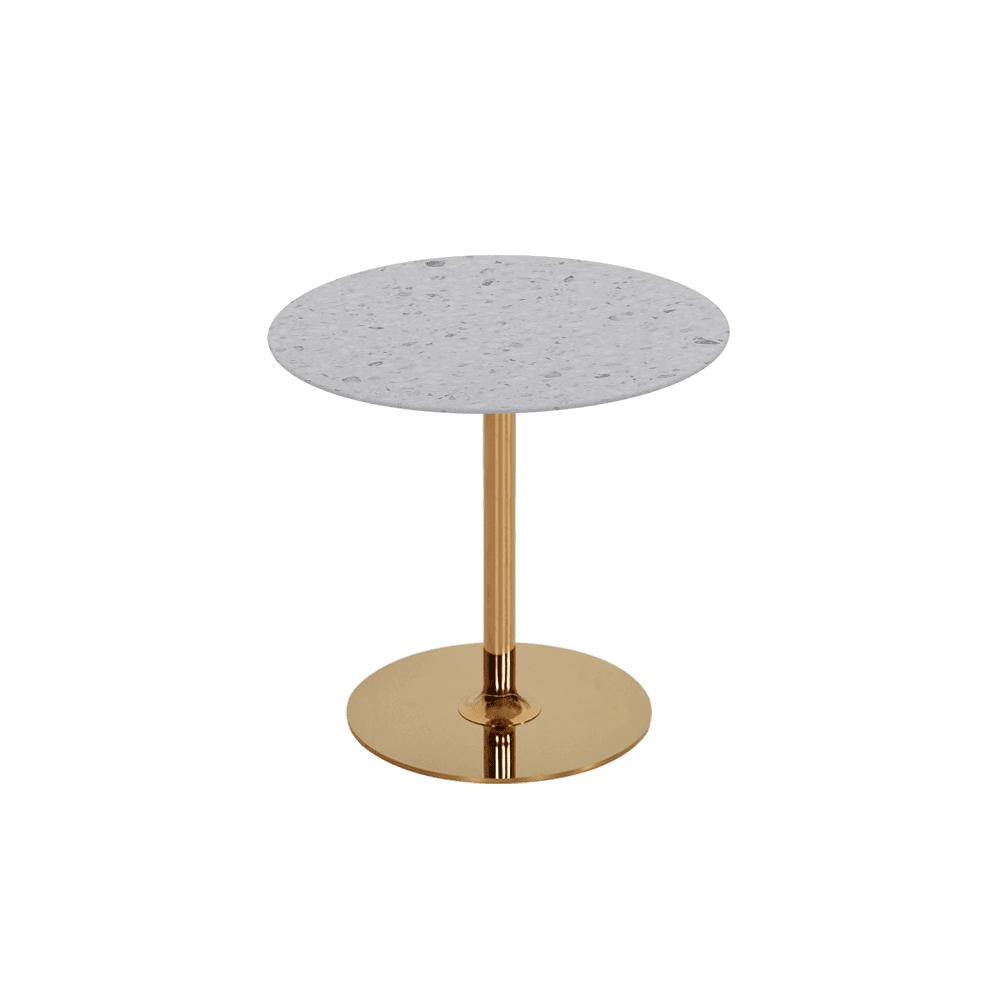 BELLA – Mix & Match Marble Side Table with Gold Coloured Stainless Steel Base (500mm)