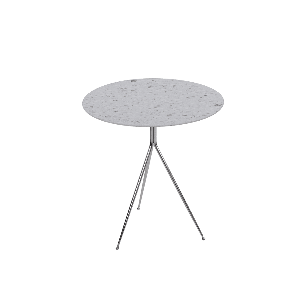 SILVIA Side Table - Mix & Match Marble Top with Silver Coloured Stainless Steel Base(500mm)