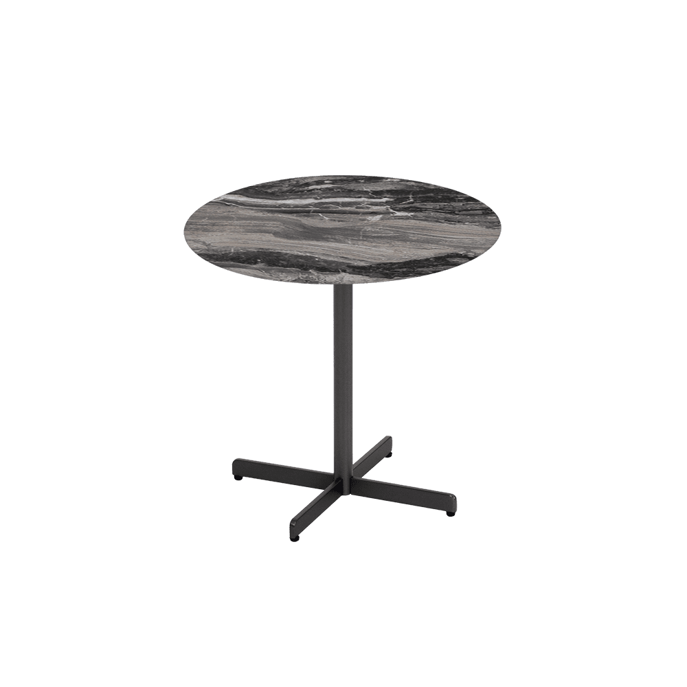 BAILEY Side Table - Mix & Match Marble Top with Black Coloured Steel Base(500mm)