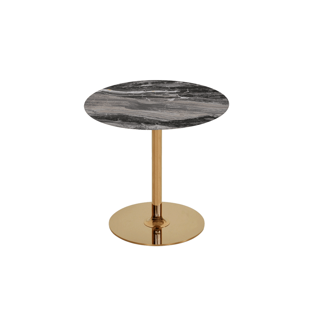 BELLA – Mix & Match Marble Side Table with Gold Coloured Stainless Steel Base (500mm)