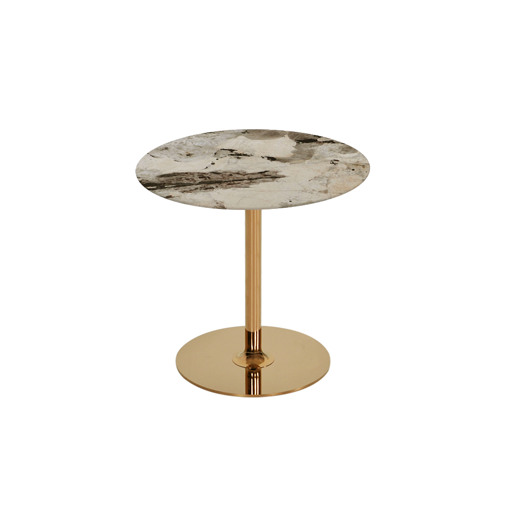 BELLA – Mix & Match Marble Side Table with Gold Coloured Stainless Steel Base (500mm)