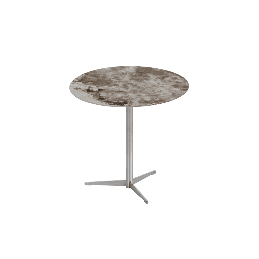 SILVIA Side Table - Mix & Match Marble Top with Silver Coloured Stainless Steel Base(500mm)