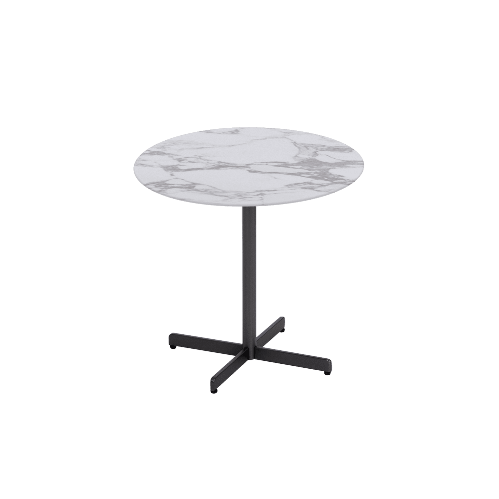 BAILEY Side Table - Mix & Match Marble Top with Black Coloured Steel Base(500mm)