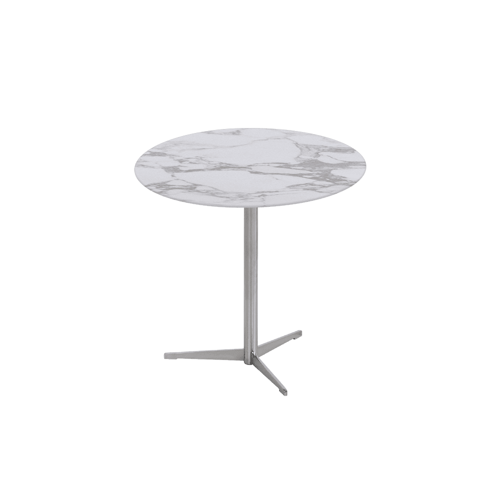 SILVIA Side Table - Mix & Match Marble Top with Silver Coloured Stainless Steel Base(500mm)